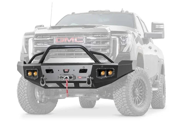 WARN Ascent HD 111075 2024-2026 GMC Sierra 2500/3500 HD Front Winch Bumper Pre-Runner Guard - BumperStock