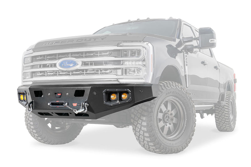Warn Ascent HD 110629 2023 Ford F250/F350 Super Duty Front Winch Bumper with No Grille Guard - BumperStock