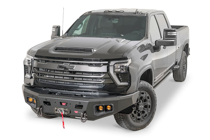 Warn Ascent HD 110912 2024 Chevy Silverado 2500/3500 HD Front Winch Bumper with No Grille Guard - BumperStock