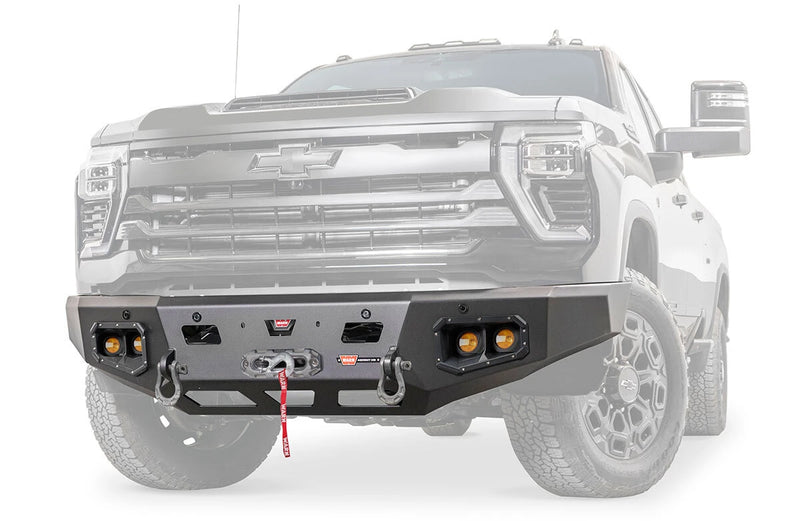 Warn Ascent HD 110912 2024 Chevy Silverado 2500/3500 HD Front Winch Bumper with No Grille Guard