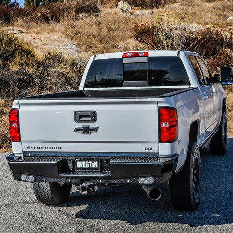 Westin 58-341155 Chevy Silverado 2500/3500 HD 2015-2019 HDX Bandit Rear Bumper Black Finish - BumperStock