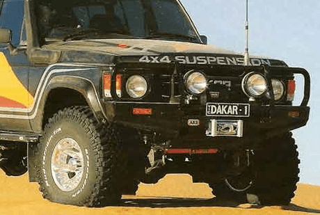 ARB 3410100 Toyota Land Cruiser 1980-1989 Deluxe Front Bumper 60 Series Winch Ready with Grille Guard, Black Powder Coat Finish-BumperStock