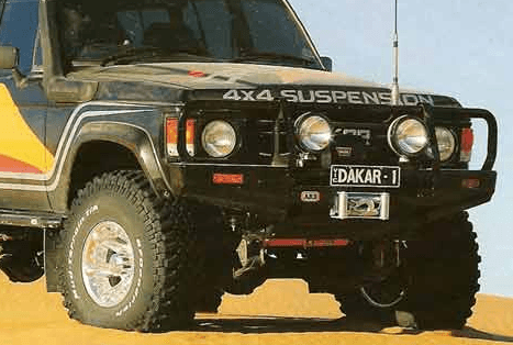 ARB 3410100 Toyota Land Cruiser 1980-1989 Deluxe Front Bumper 60 Series Winch Ready with Grille Guard, Black Powder Coat Finish-BumperStock