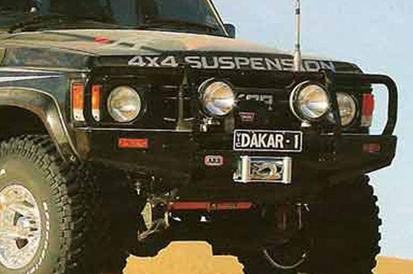ARB 3410100 Toyota Land Cruiser 1980-1989 Deluxe Front Bumper 60 Series Winch Ready with Grille Guard, Black Powder Coat Finish-BumperStock