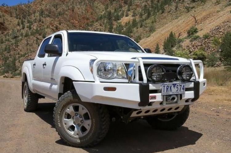 ARB 3423030 Toyota Tacoma 2005-2011 Deluxe Front Bumper Winch Ready with Grille Guard, Black Powder Coat Finish-BumperStock