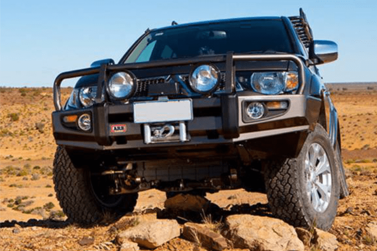 ARB 3423030 Toyota Tacoma 2005-2011 Deluxe Front Bumper Winch Ready with Grille Guard, Black Powder Coat Finish-BumperStock