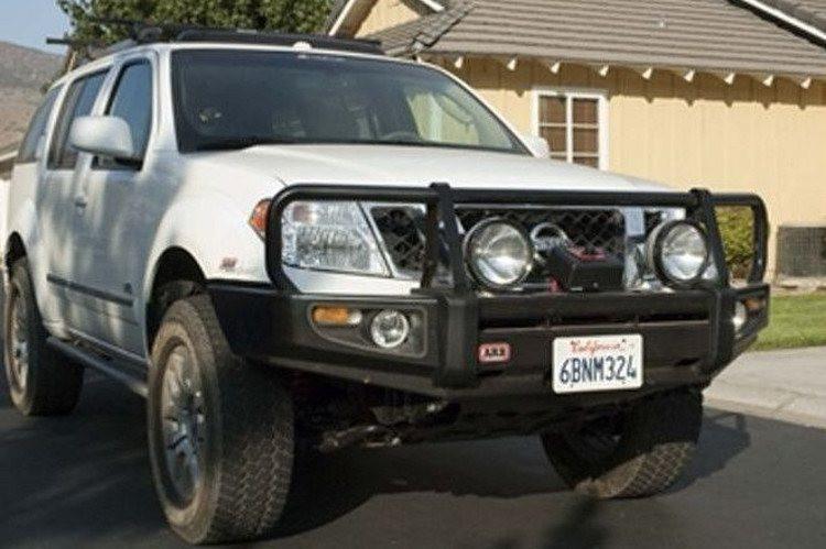 ARB 3438260 Nissan Pathfinder 2005-2007 Deluxe Front Bumper Winch Ready with Grille Guard, Black Powder Coat Finish-BumperStock