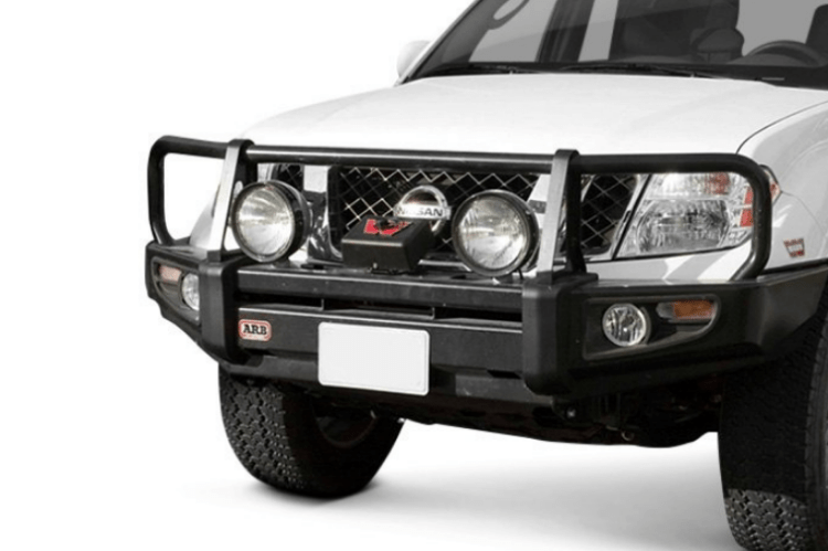 ARB 3438290 Nissan Pathfinder 2009-2012 Deluxe Front Bumper Winch Ready with Grille Guard, Black Powder Coat Finish-BumperStock