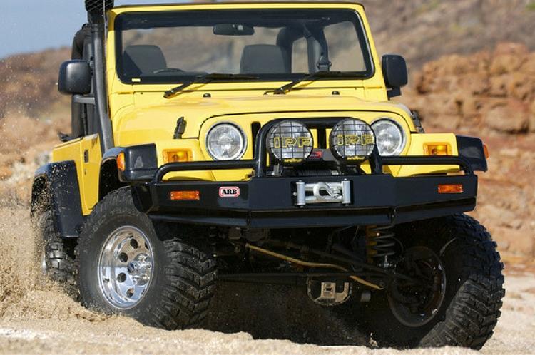 ARB 3450070 Jeep Wrangler YJ & TJ 1997-2006 Deluxe Front Bumper Winch Ready with Grille Guard, Black Powder Coat Finish-BumperStock