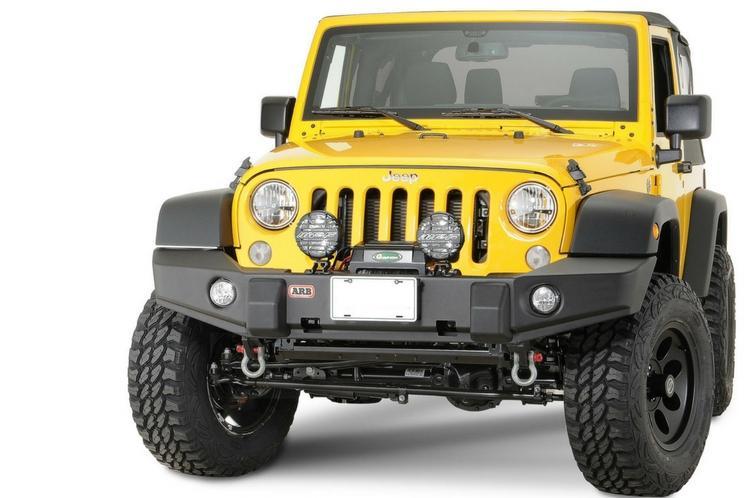 ARB 3450230 Jeep Wrangler JK 2007-2018 Deluxe Front Bumper Winch Ready with Grille Guard, Integrit Textured Black Powder Coat Finish-BumperStock