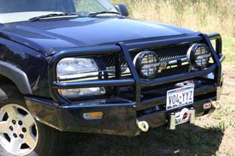 ARB 3462020 Chevy Silverado 1500 2003-2006 Deluxe Front Bumper Winch Ready with Grille Guard, Black Powder Coat Finish-BumperStock