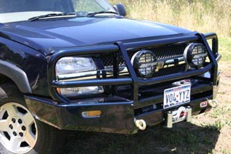 ARB 3462020 Chevy Silverado 1500 2003-2006 Deluxe Front Bumper Winch Ready with Grille Guard, Black Powder Coat Finish-BumperStock