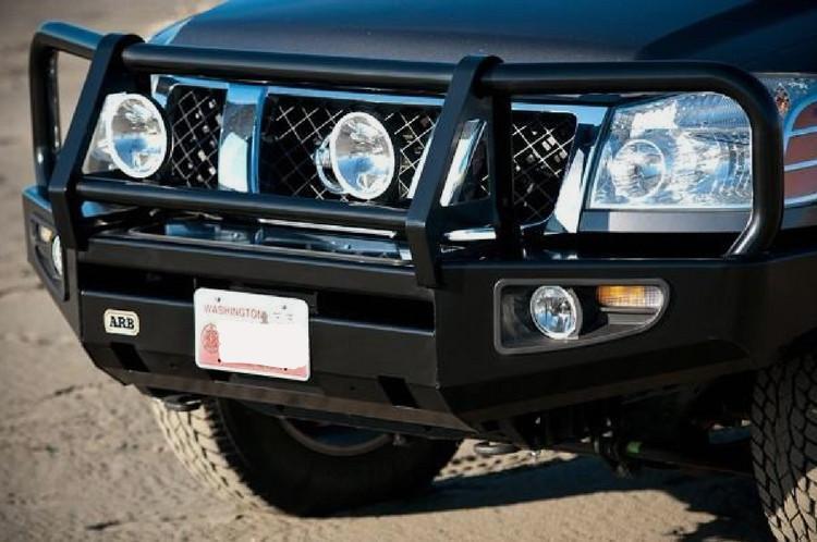 ARB 3464010 Nissan Armada 2004-2008 Deluxe Front Bumper Winch Ready with Grille Guard, Black Powder Coat Finish-BumperStock