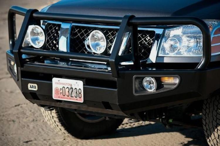 ARB 3464010 Nissan Titan 2004-2011 Deluxe Front Bumper Winch Ready with Grille Guard, Black Powder Coat Finish-BumperStock