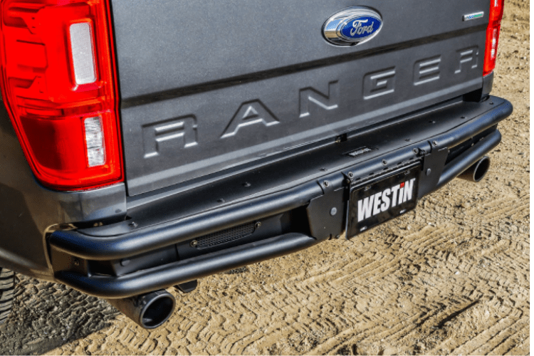 Westin 58-81085 Ford Ranger 2019-2022 Outlaw Rear Bumper Black Finish-BumperStock