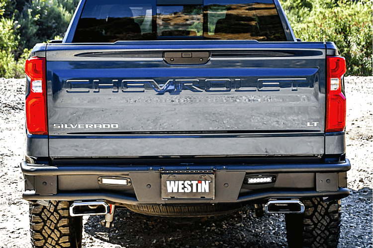 Westin 58-81215 Chevy Silverado 2500/3500 2020-2023 Outlaw Rear Bumper Black Finish-BumperStock
