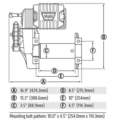 WARN 106170 M8274 10k Truck Winch-BumperStock