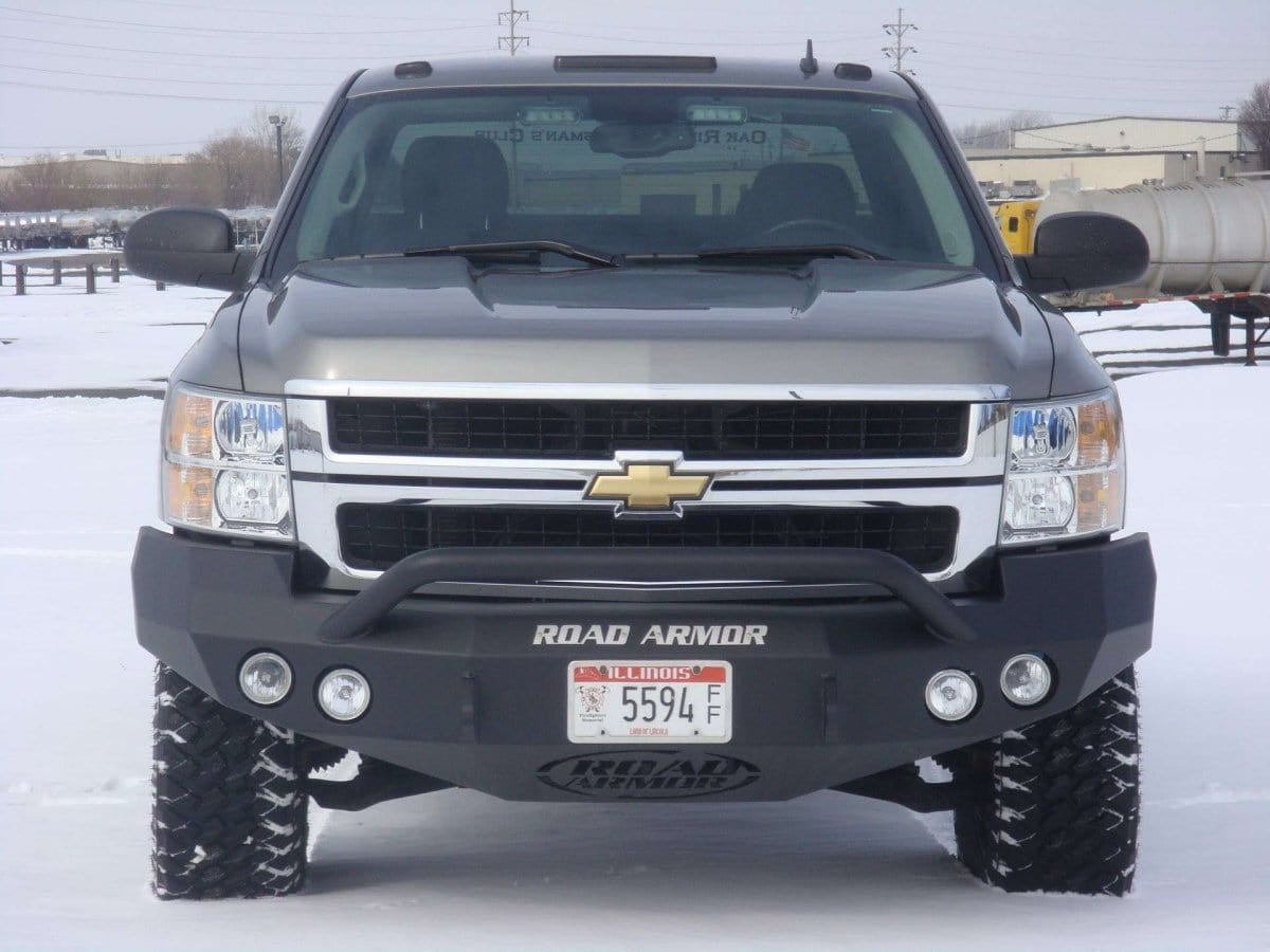 Road Armor 37204B 2008-2010 Chevy Silverado 2500/3500 Stealth Front Winch Bumper Pre-Runner Guard-BumperStock