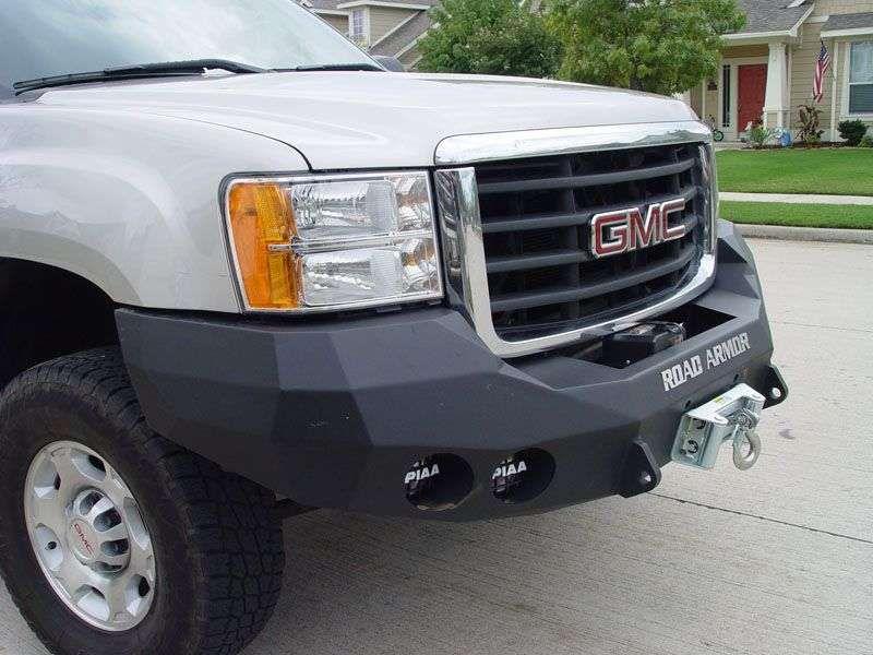 Road Armor 37400B 2008-2010 GMC Sierra 2500/3500 Stealth Front Winch Bumper Base Guard-BumperStock