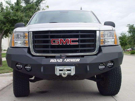 Road Armor 37400B 2008-2010 GMC Sierra 2500/3500 Stealth Front Winch Bumper Base Guard-BumperStock