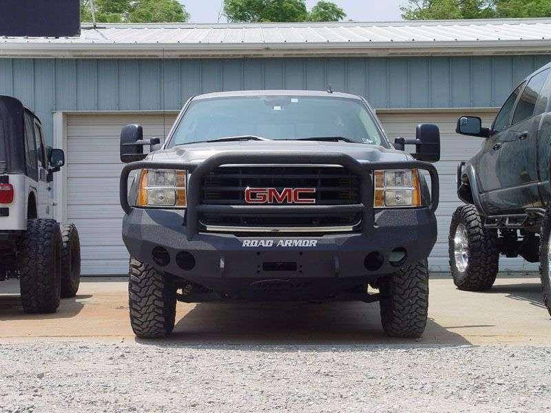 Road Armor 37405B 2008-2010 GMC Sierra 2500/3500 Stealth Front Winch Bumper Lonestar Guard-BumperStock