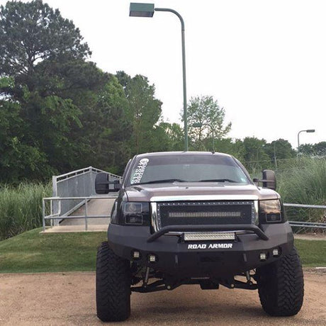Road Armor 37604B 2008-2013 GMC Sierra 1500 Stealth Front Winch Bumper Pre-Runner Guard-BumperStock
