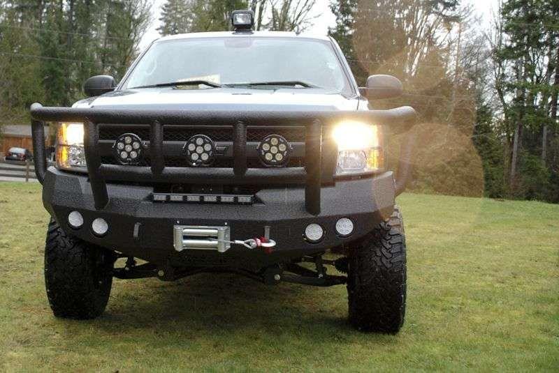 Road Armor 37702B 2008-2013 Chevy Silverado 1500 Stealth Front Winch Bumper Titan II Guard-BumperStock