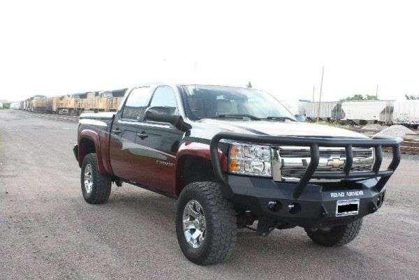 Road Armor 37702B 2008-2013 Chevy Silverado 1500 Stealth Front Winch Bumper Titan II Guard-BumperStock