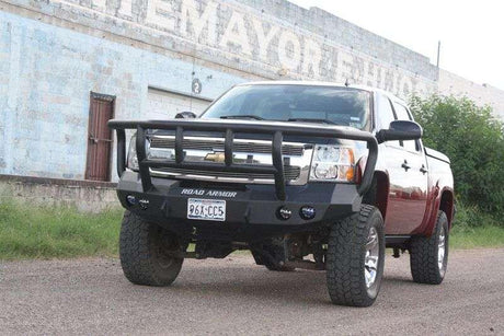 Road Armor 37702B 2008-2013 Chevy Silverado 1500 Stealth Front Winch Bumper Titan II Guard-BumperStock