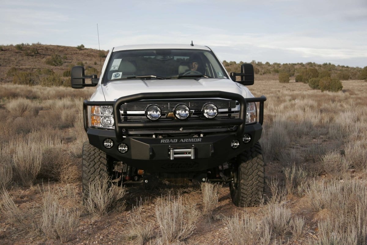 Road Armor 38205B 2011-2014 Chevy Silverado 2500/3500 Stealth Front Winch Bumper Lonestar Guard-BumperStock