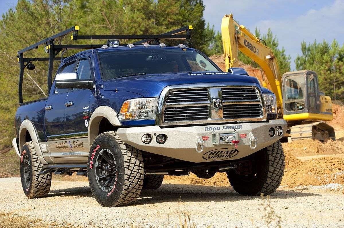 Road Armor 40800B 2010-2018 Dodge Ram 2500/3500/4500/5500 Stealth Front Winch Bumper Base Guard-BumperStock