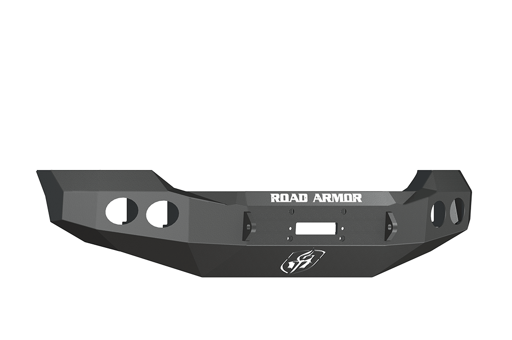 Road Armor Stealth 611400B 2011-2016 Ford F250/F350/F450/F550 Super Duty Winch Front Bumper with Round Light Cutouts - BumperStock