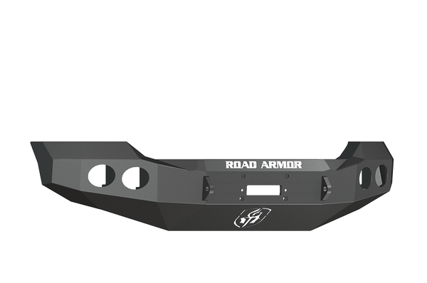 Road Armor Stealth 611400B 2011-2016 Ford F250/F350/F450/F550 Super Duty Winch Front Bumper with Round Light Cutouts - BumperStock