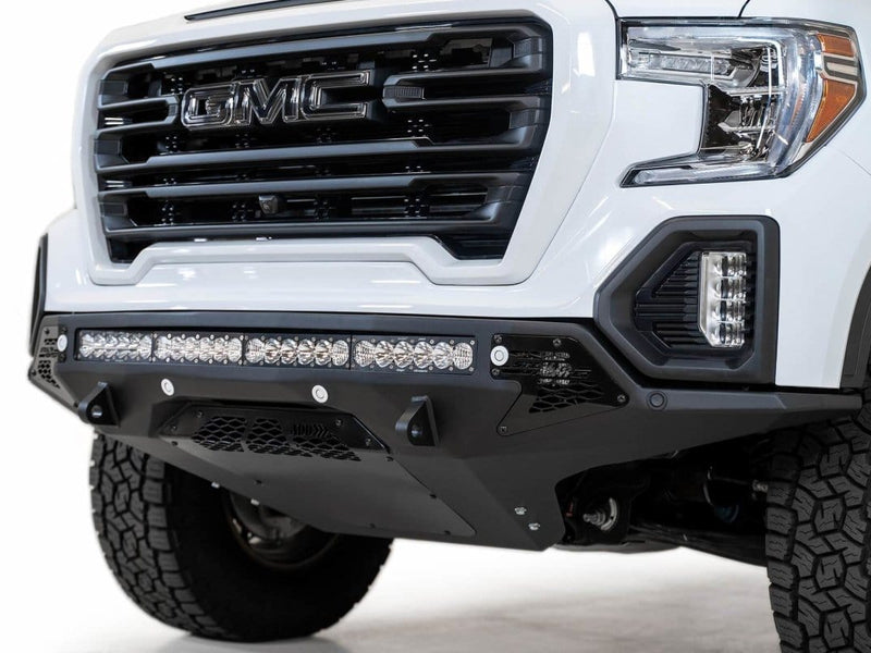 Addictive Desert Designs Stealth Fighter front bumper on 2019-2022 GMC Sierra 1500 AT4 - BumperStock
