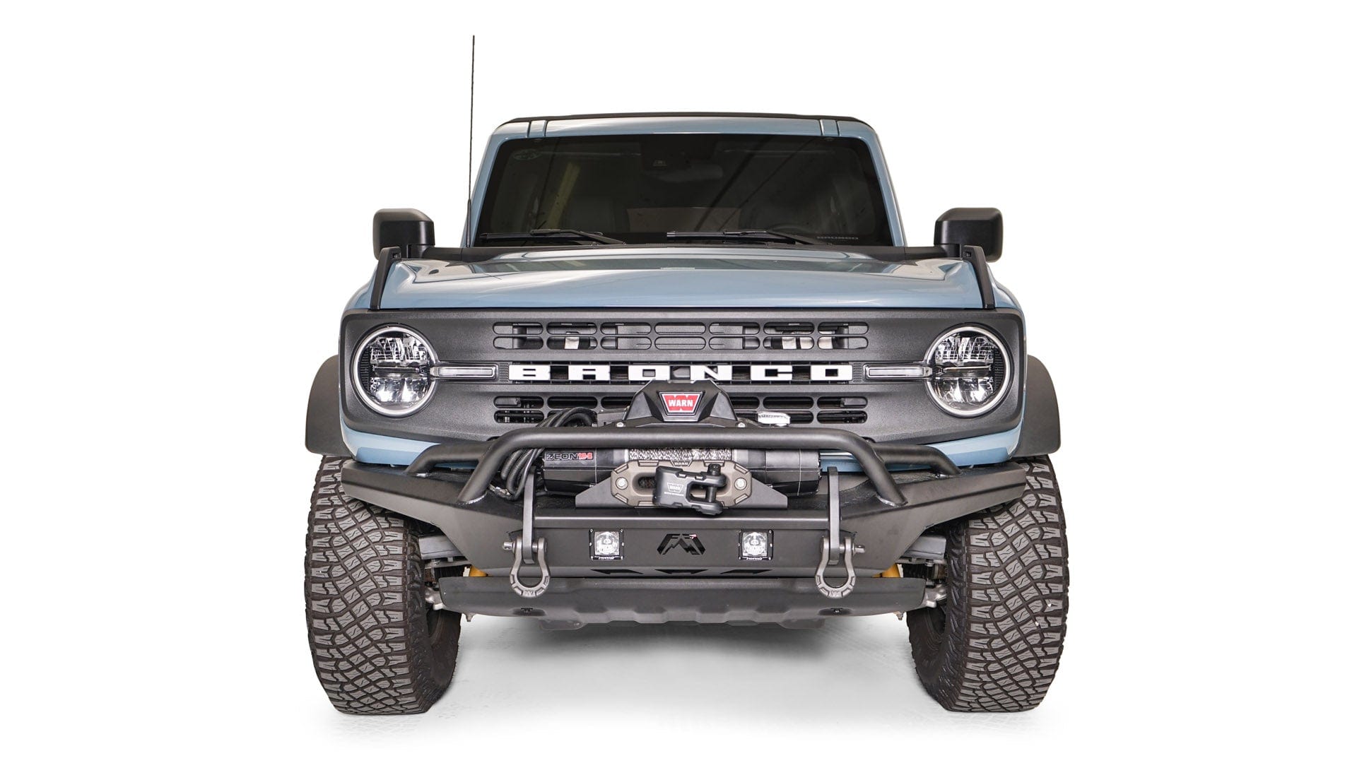 Fab Fours FB21-B5252-1 Ford Bronco 2021 Stubby Front Winch Bumper Pre-Runner Guard - BumperStock