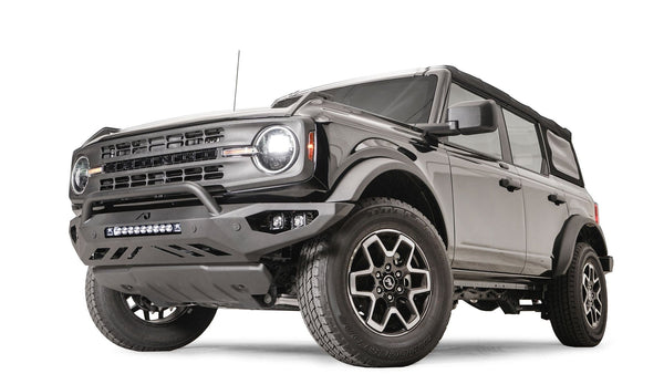 Fab Fours FB21-D5252-1 Ford Bronco 2021 Vengeance Front Bumper Pre-Runner Guard - BumperStock