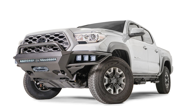 Fab Fours TB16-02-1 Toyota Tacoma 2016-2022 Ultra Light Hybrid Front Winch Bumper Pre-Runner Guard - BumperStock