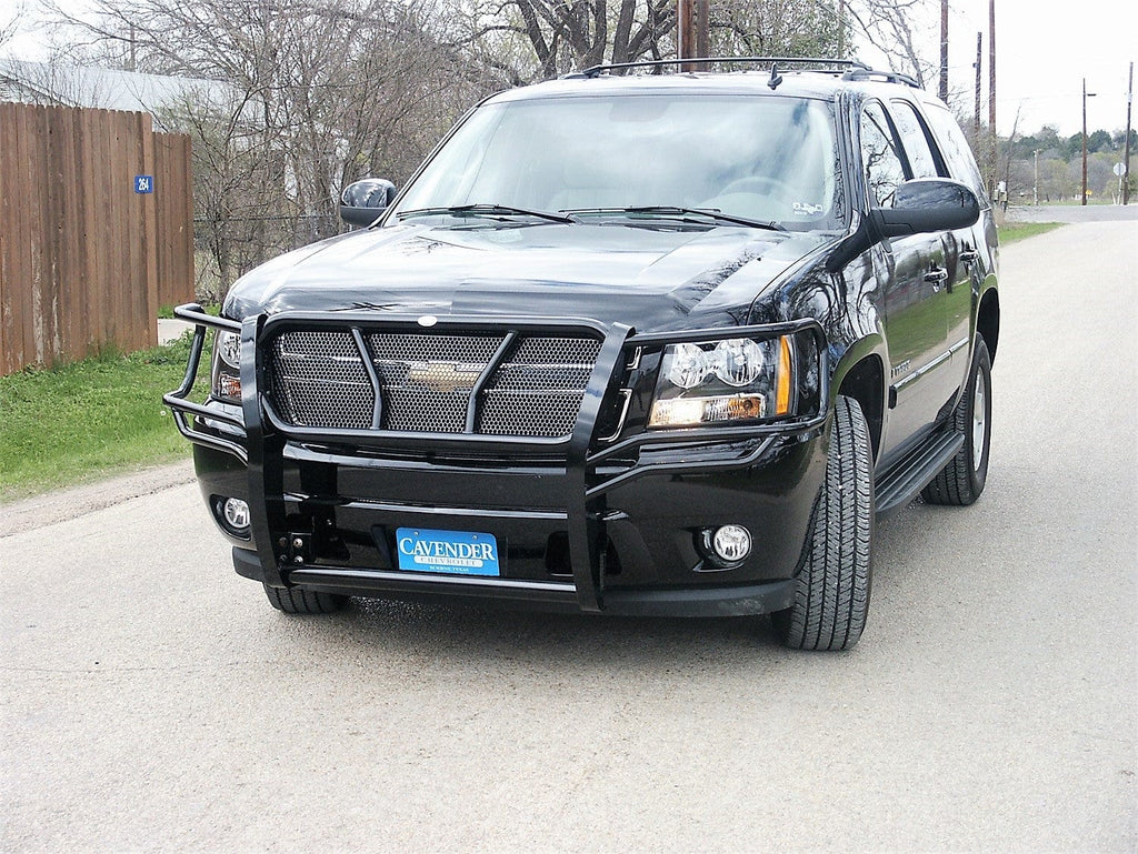 Front Bumper Grille Guard Brush Guard For 2007-2014 Chevy Tahoe, Suburban, Avalanche 1500 - Black Steel