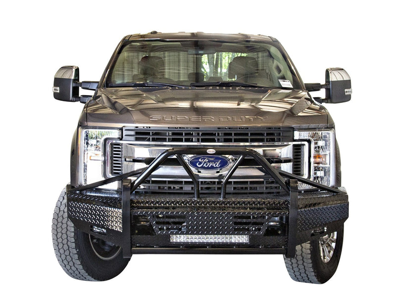 Frontier Xtreme 600-11-7006 pre-runner front bumper with center light bar on 2017-2019 Ford F250 Super Duty - BumperStock