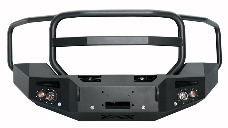 Fab Fours GM14-C3150-1 GMC Sierra 2500/3500 HD 2015-2019 Premium Front Winch Bumper Full Guard Sensor-BumperStock
