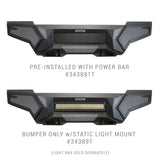 Go Rhino 34389T 2016-2022 Toyota Tacoma Element Front Bumper with Fixed Light Bar Mount - BumperStock