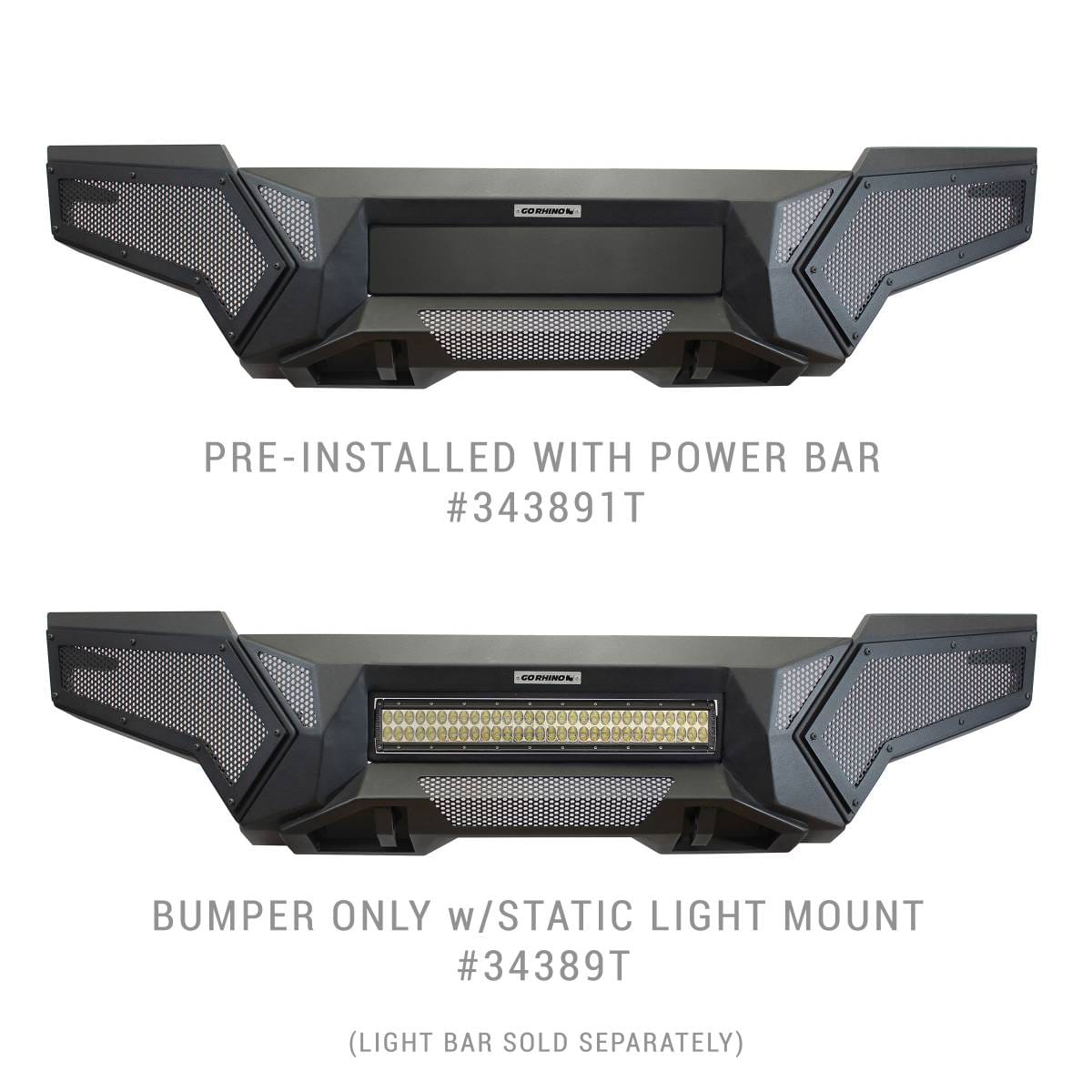 Go Rhino 34389T 2016-2022 Toyota Tacoma Element Front Bumper with Fixed Light Bar Mount - BumperStock