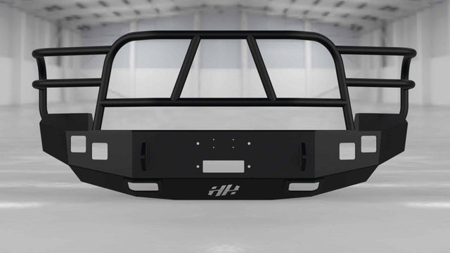 Hammerhead 600-56-0057 Chevy Silverado 2500/3500 2007-2010 X-Series Front Winch Bumper Full Brushguard - BumperStock