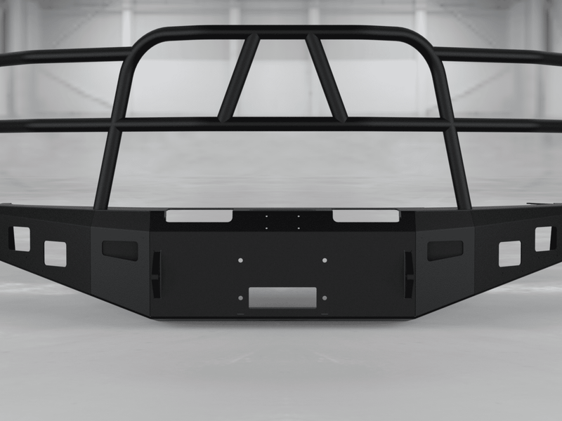 Hammerhead X-Series 600-56-0588 full brush guard winch front bumper on Ford Super Duty - BumperStock