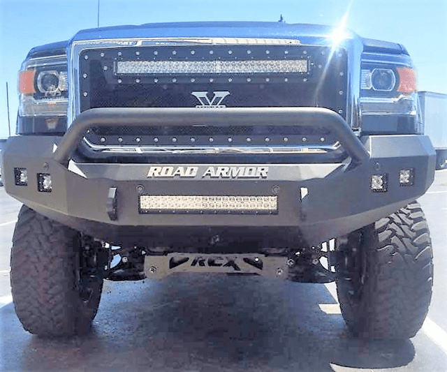 Road Armor 215R4B-NW 2015-2019 GMC Sierra 2500/3500 Stealth Front Non-Winch Bumper Pre-Runner Guard-BumperStock
