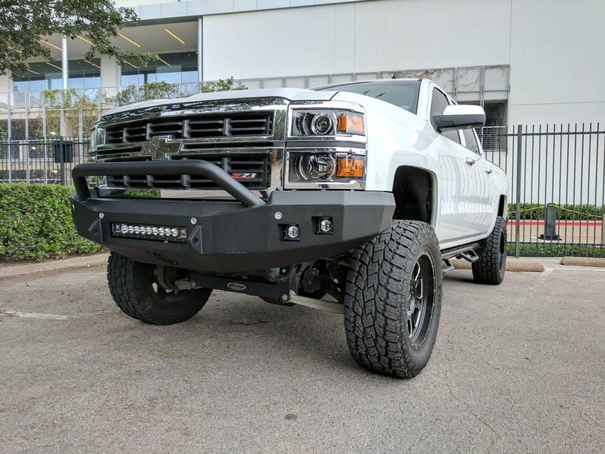 Road Armor 314R4B-NW 2014-2015 Chevy Silverado 1500 Stealth Front Non-Winch Bumper Pre-Runner Guard-BumperStock