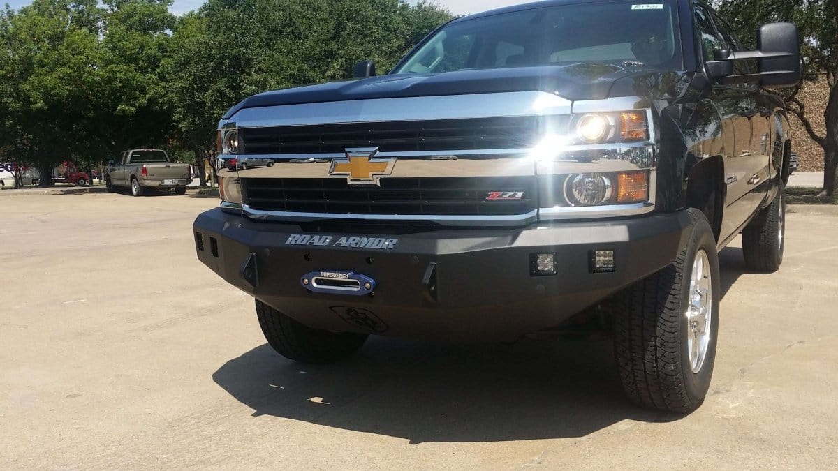 Road Armor 315R0B 2015-2019 Chevy Silverado 2500/3500 Stealth Front Winch Bumper Base Guard-BumperStock