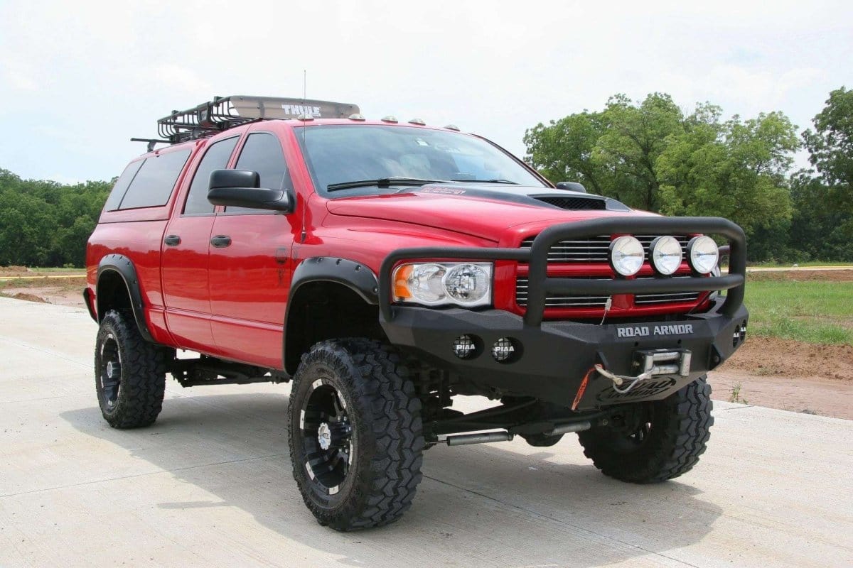Road Armor 44045B 2003-2005 Dodge Ram 2500/3500 Stealth Front Winch Bumper Lonestar Guard-BumperStock