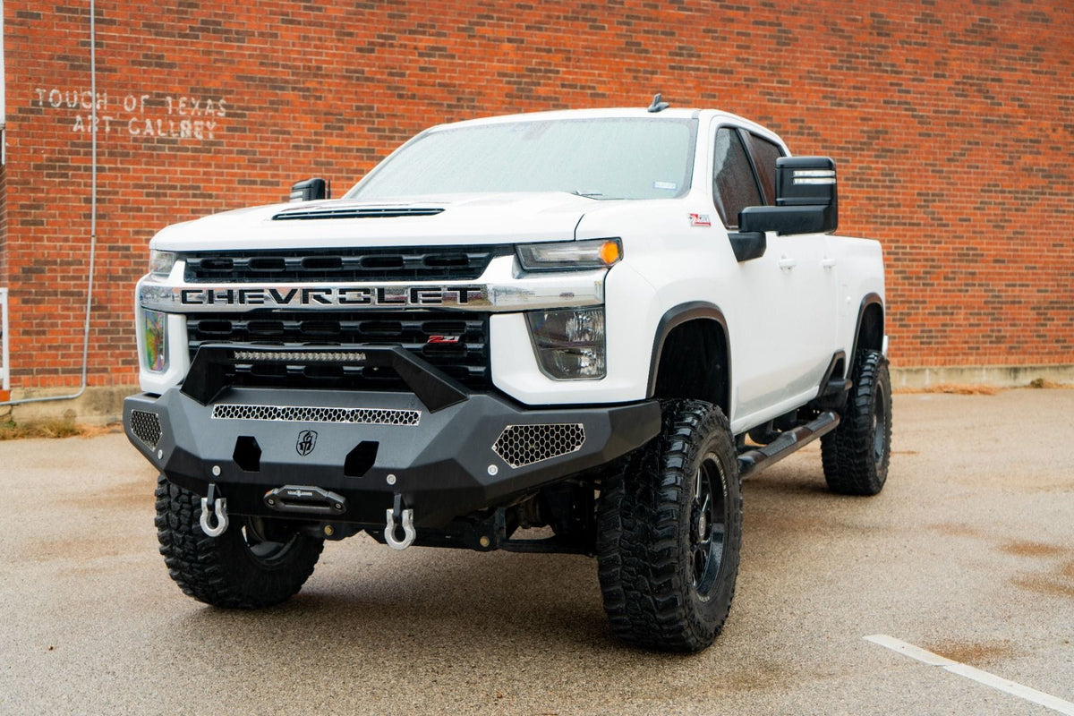 Road Armor Evolution 3202EF3B 2020-2023 Chevy Silverado 2500/3500 HD Sheet Metal Pre Runner Front Winch Bumper - BumperStock