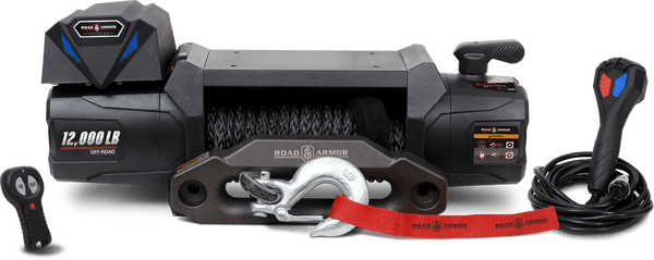 Road Armor RA10801075 12k NON-INTEGRATED 12V DC ELECTRIC WINCH WITH SYNTHETIC ROPE